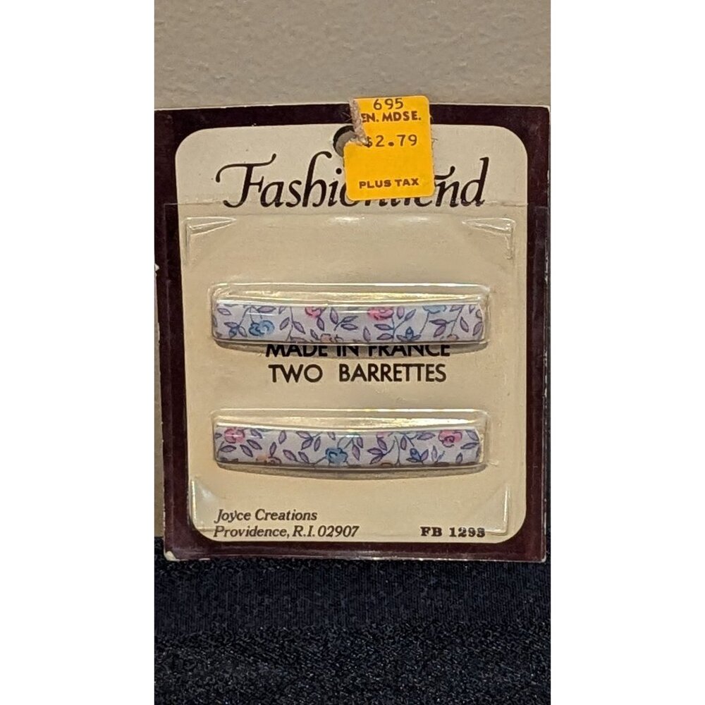 Vintage Joyce Creations Hair Barrettes Made In France Pack of Two